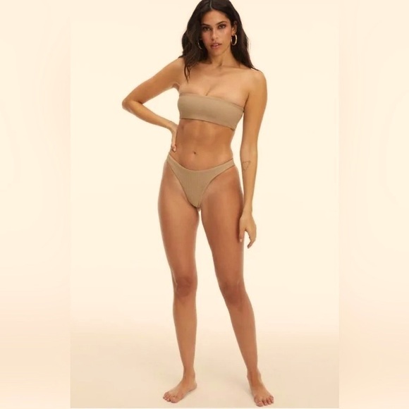 Good American Swim Rib Better Bikini Cheeky NWT in Latte GA Size 2/ Size Medium - Picture 5 of 10